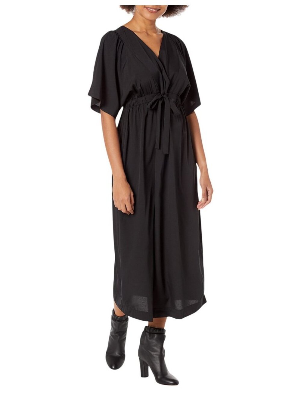 NWT Motherhood Maternity Kimono Sleeve Tie Waist Maternity Dress Jet Black XL